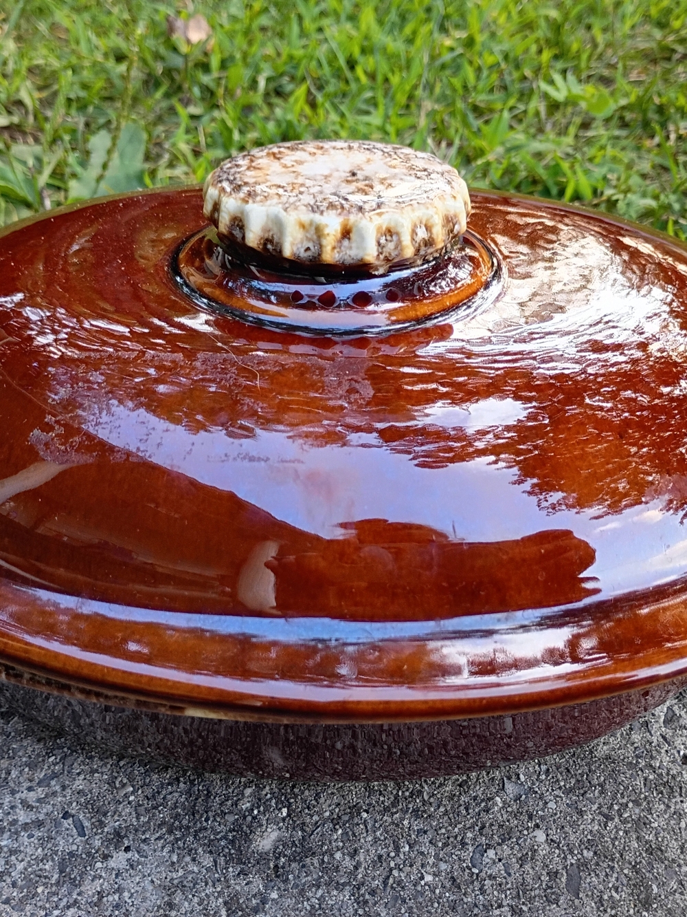 Vintage Hull Brown Drip Glaze Pottery Oval Casserole Dish with Lid